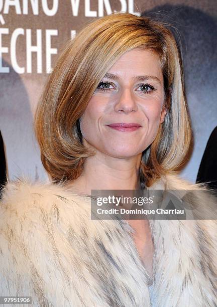 Actress Marina Fois attends the film Premiere of "L'Immortel" at Gaumont Capucine on March 22, 2010 in Paris, France.