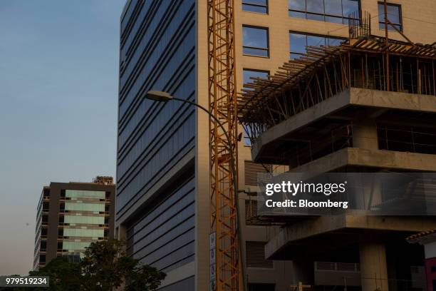 Building stands under construction in the Las Mercedes neighborhood of Caracas, Venezuela, on Friday, June 8, 2018. Las Mercedes, the Caracas...