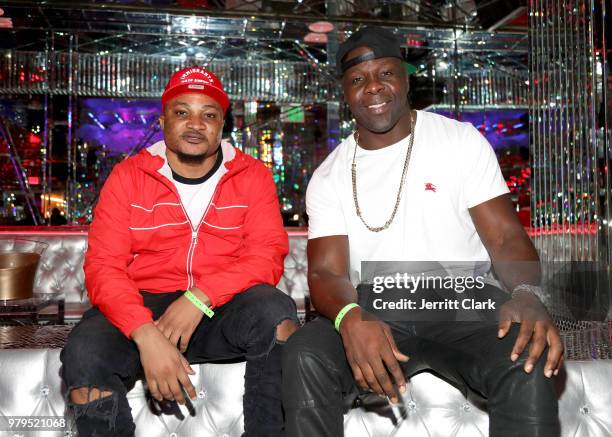 Producer Master Craft and Tamba Hali attend Tamba Hali EP Release Party at Murano on June 19, 2018 in West Hollywood, California.