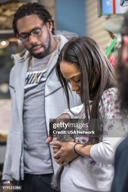 Cakes, Cribs and The Colons" Episode 113 -- Pictured: Antonio Cromartie, Terricka Cromartie --