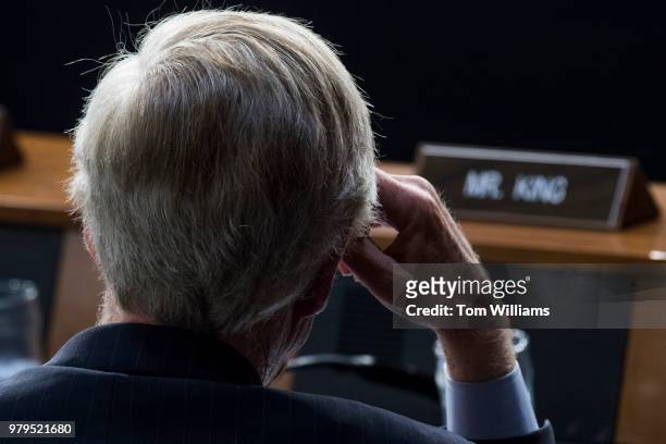Sen. Angus King, I-Maine, attends a Senate Intelligence Committee hearing in Hart Building titled "Policy Response to Russian Interference in the...