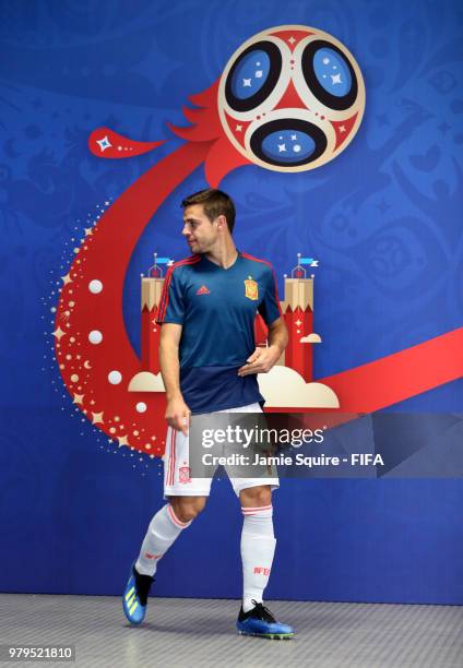 Cesar Azpilicueta of Spain walks in the tunnel prior to the 2018 FIFA World Cup Russia group B match between Iran and Spain at Kazan Arena on June...