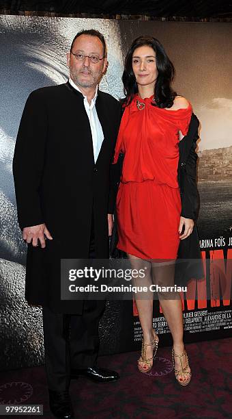 Actor Jean Reno and his wife Zofia Borucka attend the film Premiere of "L'Immortel" at Gaumont Capucine on March 22, 2010 in Paris, France.