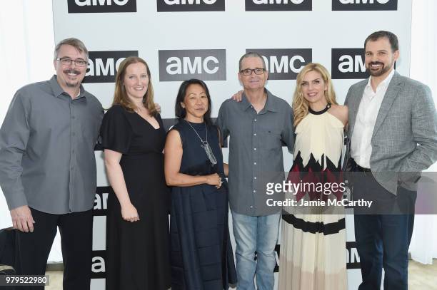 Vince Gilligan, Melissa Bernstein, Judy Rhee, Marshall Adams, Rhea Seehorn, and Gordon Smith attend the AMC Summit at Public Hotel on June 20, 2018...