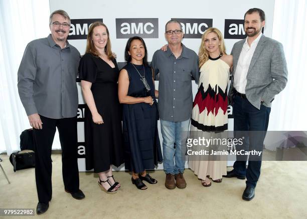 Vince Gilligan, Melissa Bernstein, Judy Rhee, Marshall Adams, Rhea Seehorn, and Gordon Smith attend the AMC Summit at Public Hotel on June 20, 2018...