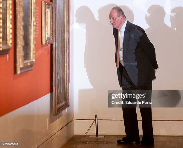 King Juan Carlos I attends opening 'Maranon y su tiempo' exhibition at National Library on March 22, 2010 in Madrid, Spain.