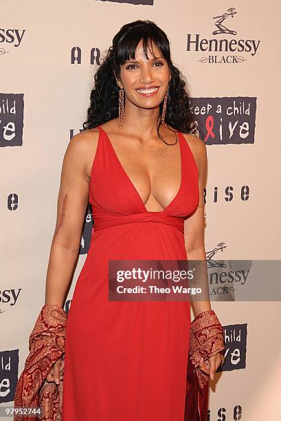 Padma Lakshmi attends Keep A Child Alive�s 6th Annual Black Ball hosted by Alicia Keys and Padma Lakshmi at Hammerstein Ballroom on October 15, 2009...