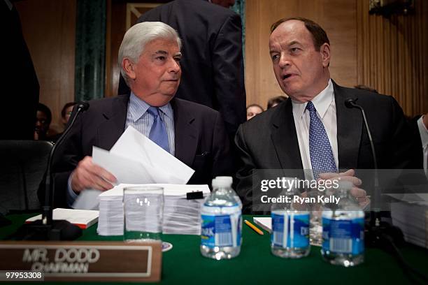 Committee chairman, Christopher J. Dodd, D-Conn., left, and ranking member Richard C. Shelby, R-Ala., before their Senate Banking, Housing and Urban...