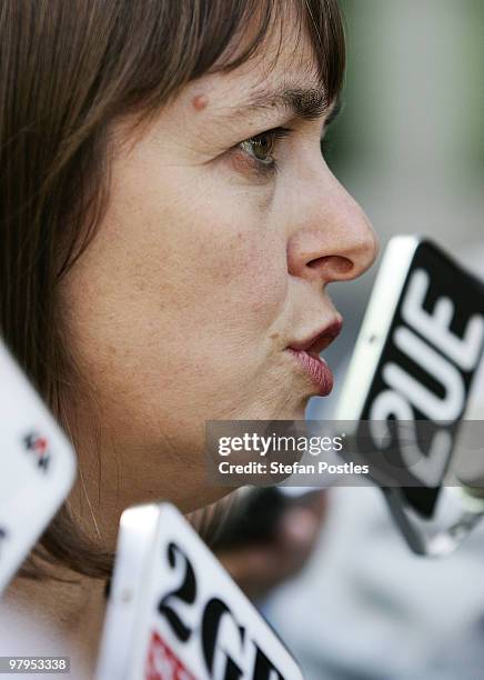 Nicola Roxon, Australia's minister for Health and Ageing, speaks to the media during a doorstop on March 23, 2010 in Canberra, Australia. Ms Roxon...