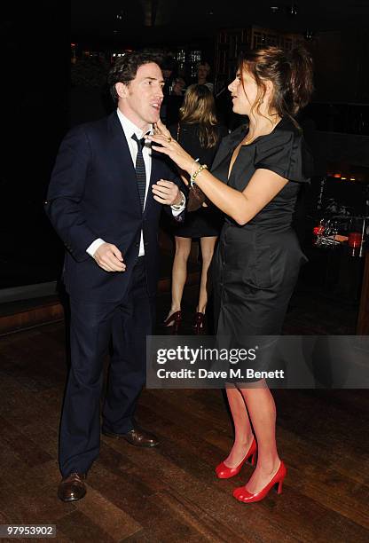 Rob Brydon and Tracey Emin attend the W Doha 1st birthday celebration in partnership with The Old Vic, at Chinawhite on March 22, 2010 in London,...