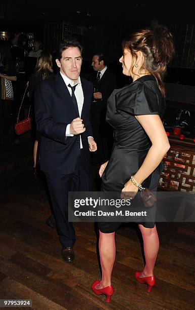 Rob Brydon and Tracey Emin attend the W Doha 1st birthday celebration in partnership with The Old Vic, at Chinawhite on March 22, 2010 in London,...