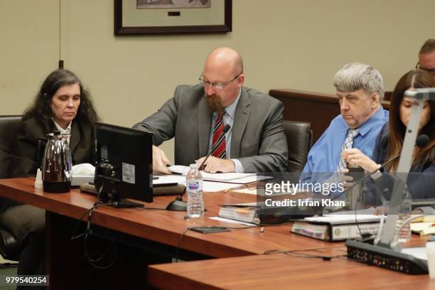 Preliminary hearing has began in a Riverside courtroom Wednesday, June 20 for Louise, left, and David, third from left, Turpin, who are accused of...