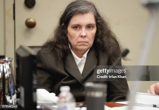 Louise Turpin during her preliminary hearing in a Riverside courtroom Wednesday, June 20, 2018. Turpin, along with her husband, David, are accused of...