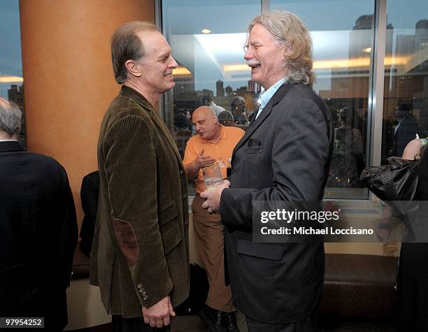 Actor Keith Carradine and director Fridrik Thor Fridriksson attend the HBO Documentary Screening Of " A Mother's Courage" at the HBO Theater on March...