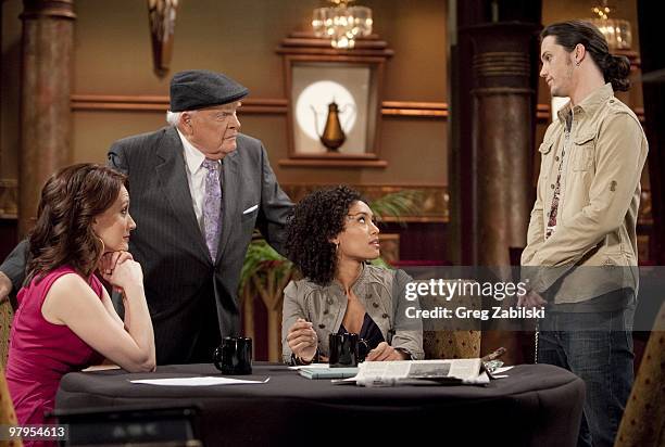 Robin Christopher , John Ingle , Annie Ilonzeh and Nathan Parsons in a scene that airs the week of March 29, 2010 on Disney General Entertainment...