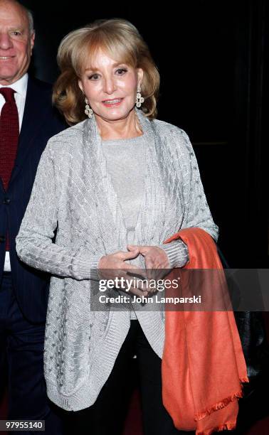 Barbara Walters attends the Roundabout Theatre Company?s 2010 Spring Gala at Studio 54 on March 22, 2010 in New York City.