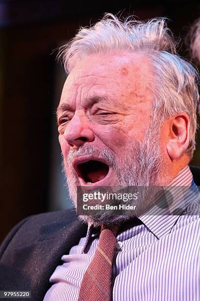 Composer Stephen Sondheim attends the Roundabout Theatre Company's 2010 Spring Gala at Studio 54 on March 22, 2010 in New York City.