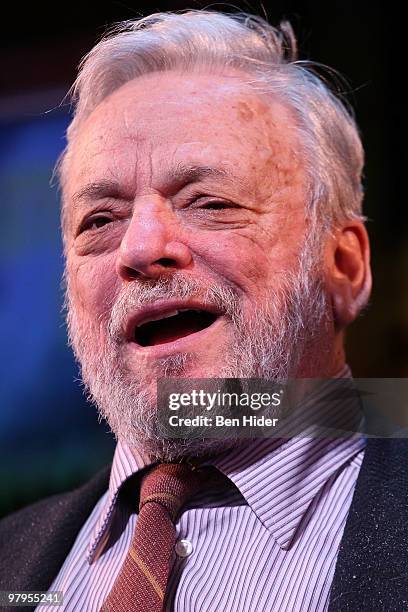 Composer Stephen Sondheim attends the Roundabout Theatre Company's 2010 Spring Gala at Studio 54 on March 22, 2010 in New York City.