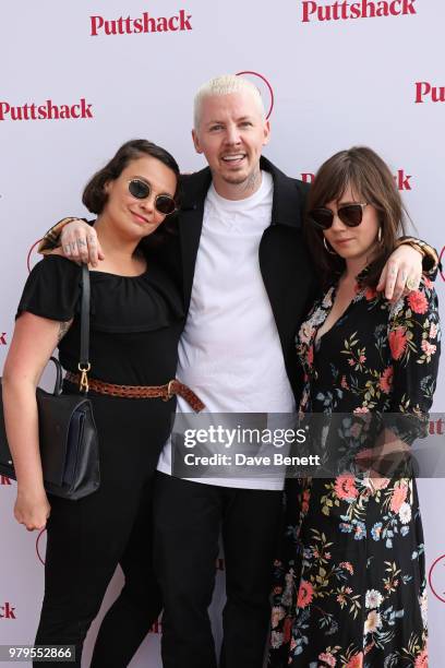 Gizzi Erskine, Professor Green and Rose Elinor Dougall attend the VIP launch of Puttshack in West London, celebrating a 'hole' new night out, on June...