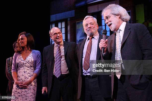 Actress Vanessa Williams, Roundabout Theatre's Artistic Director Todd Haimes, Composer Stephen Sondheim and Playwright John Weidman attend the...