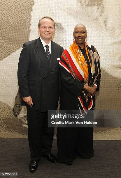 President & CEO Montblanc North America, Jan-Patrick Schmitz and artistic director Alvin Ailey American Dance Theater/ Honoree Judith Jamison attend...