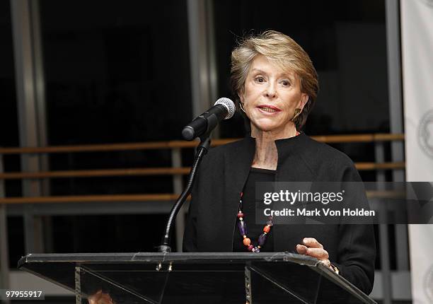 Chairman of the Board of the Alvin Ailey American Dance Foundation, Joan Weill speaks at the Montblanc de la Culture Arts Patronage Award honoring...