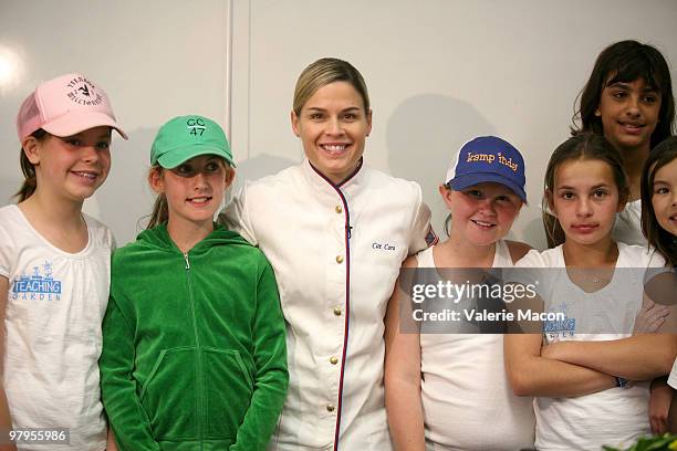 Chef Cat Cora attends the launch of "Teaching Garden" on March 22, 2010 in Inglewood, California.