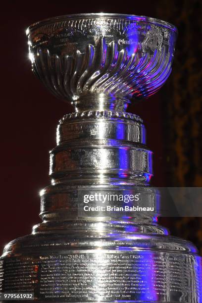 The Stanley Cup on display ahead of the 2018 NHL Awards at the Hard Rock Hotel & Casino on June 17, 2018 in Las Vegas. Nevada. The 2018 NHL Awards...