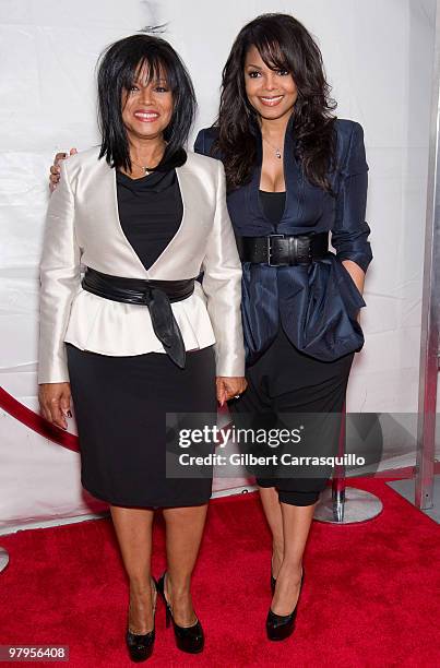 Rebbie Jackson and Janet Jackson attend the special screening of "Why Did I Get Married Too" at the School of Visual Arts Theater on March 22, 2010...