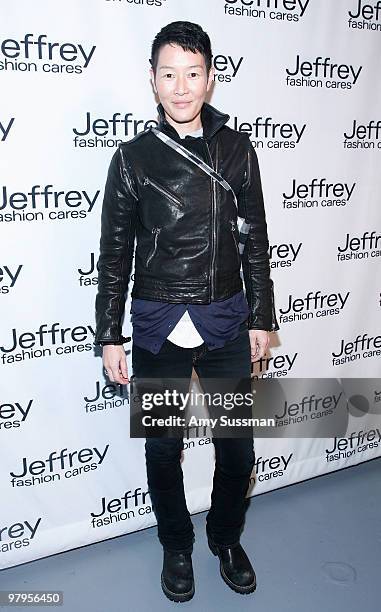 Model Jenny Shimizu attends the 7th Annual "Jeffrey Fashion Cares" at the Intrepid Aircraft Carrier on March 22, 2010 in New York City.