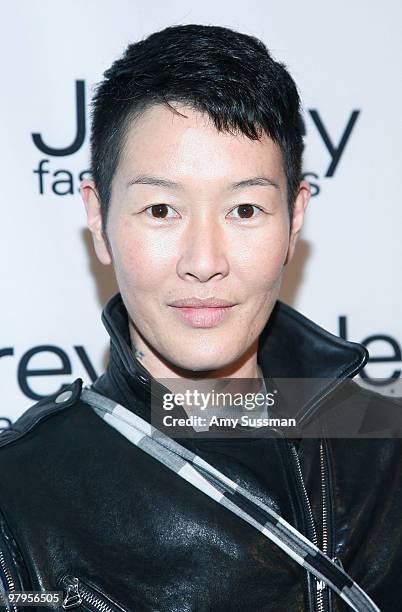 Model Jenny Shimizu attends the 7th Annual "Jeffrey Fashion Cares" at the Intrepid Aircraft Carrier on March 22, 2010 in New York City.
