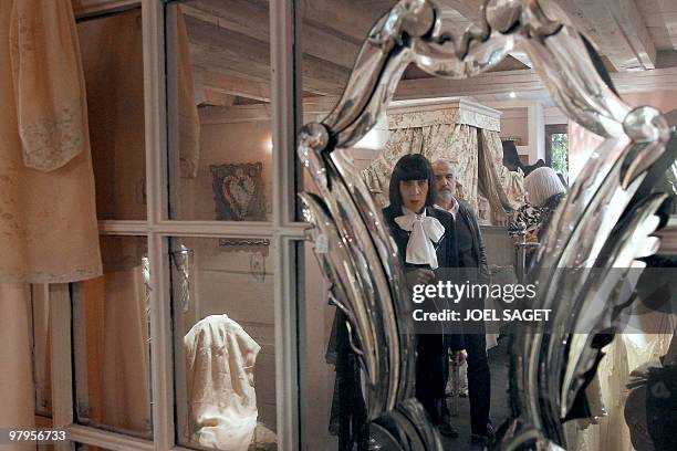 La reine de la lingerie Chantal Thomass, brocanteuse chic aux Puces de Saint-Ouen" -- French designer Chantal Thomass poses on March 19, 2010 at the...