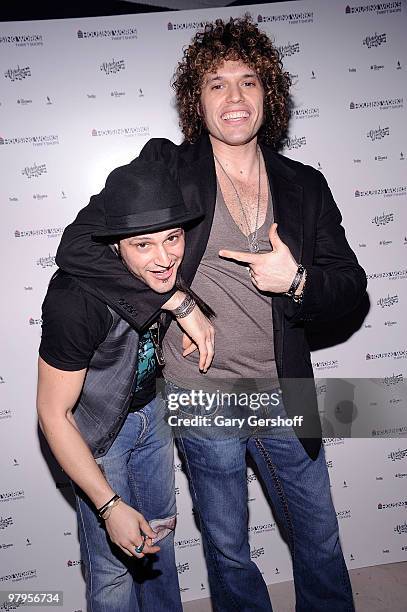 Rock musicians David Z and Paulie Z attend the grand opening VIP gala of Housing Works Hell's Kitchen at Housing Works Hell's Kitchen on March 22,...