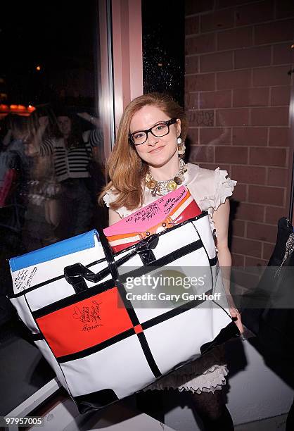 Designer Sarah Morgan attends the grand opening VIP gala of Housing Works Hell's Kitchen at Housing Works Hell's Kitchen on March 22, 2010 in New...