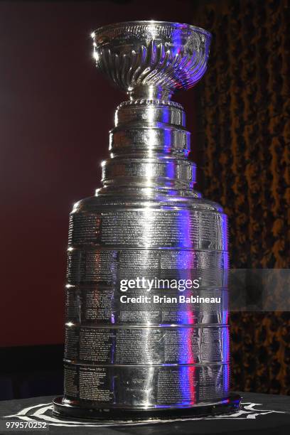 The Stanley Cup on display ahead of the 2018 NHL Awards at the Hard Rock Hotel & Casino on June 17, 2018 in Las Vegas. Nevada. The 2018 NHL Awards...