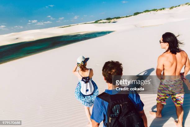 família pé na areia - lencois maranhenses national park - fotografias e filmes do acervo