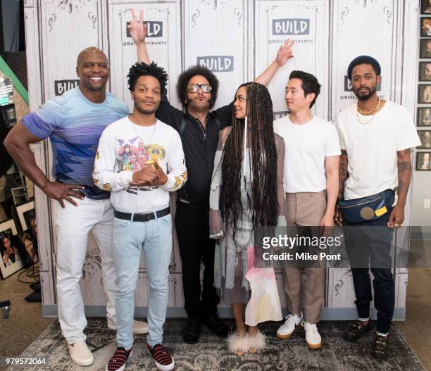 Terry Crews, Jermaine Fowler, Boots Riley, Tessa Thompson, Steven Yeun, and Lakeith Stanfield visit Build Studio to discuss 'Sorry to Bother You' at...