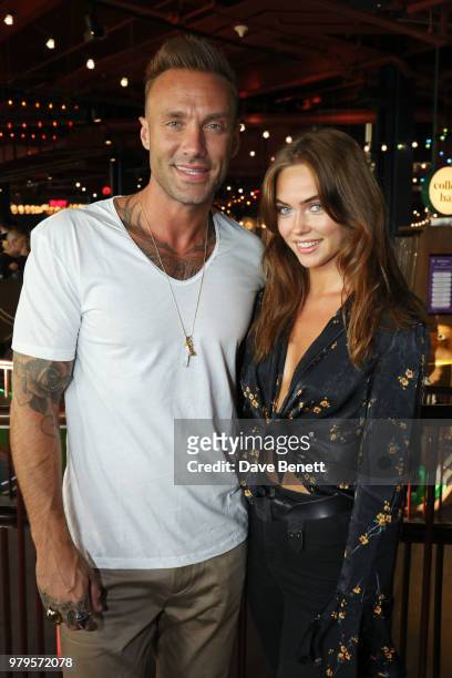 Calum Best with guest attend the VIP launch of Puttshack in West London, celebrating a 'hole' new night out, on June 20, 2018 in London, England.