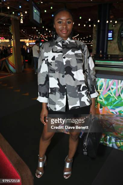 Tinea Taylor attends the VIP launch of Puttshack in West London, celebrating a 'hole' new night out, on June 20, 2018 in London, England.
