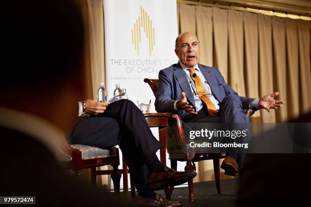 Muhtar Kent, chairman of the Coca-Cola Co., speaks during an Executives Club Of Chicago luncheon in Chicago, Illinois, U.S., on Wednesday, June 20,...