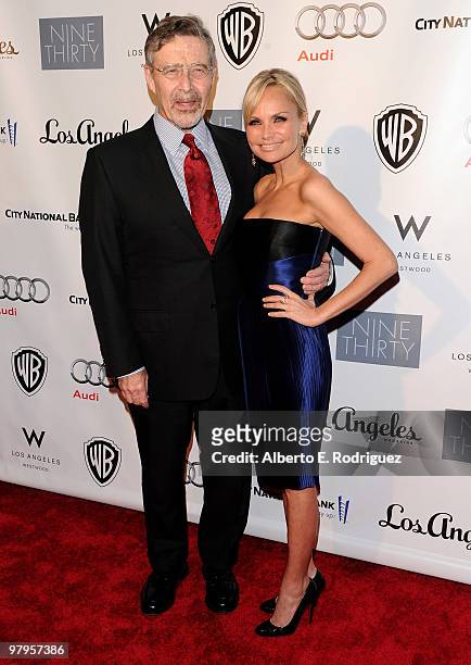 Warner Bros. President and CEO Barry Meyer and actress/singer Kristin Chenoweth pose on the red carpet at the Geffen Playhouse's Annual Backstage at...