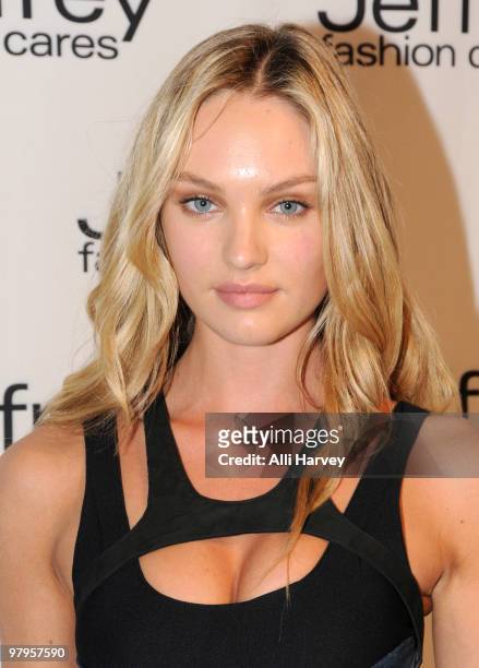 Model Candice Swanepoel attends the 7th annual Jeffrey Fashion Cares at the Intrepid Aircraft Carrier on March 22, 2010 in New York City.