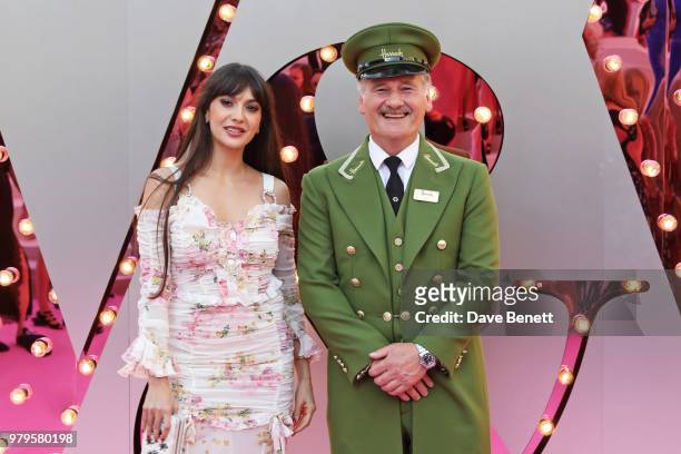 Zara Martin poses with the Harrods Green Man at the Summer Party at the V&A in partnership with Harrods at the Victoria and Albert Museum on June 20,...