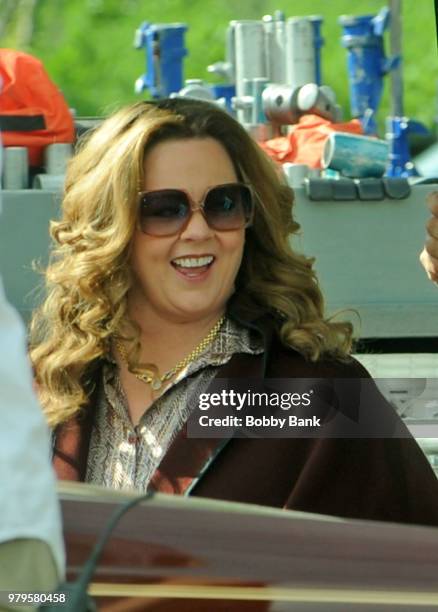 Melissa McCarthy on the set of "The Kitchen" on June 20, 2018 in New York City.