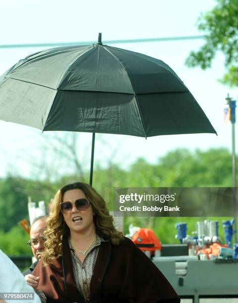Melissa McCarthy on the set of "The Kitchen" on June 20, 2018 in New York City.