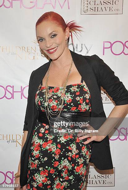 Singer Carmit Bachar attends the POSHGLAM.COM to benefit children of the night at the Celebrity Vault on March 22, 2010 in Beverly Hills, California.