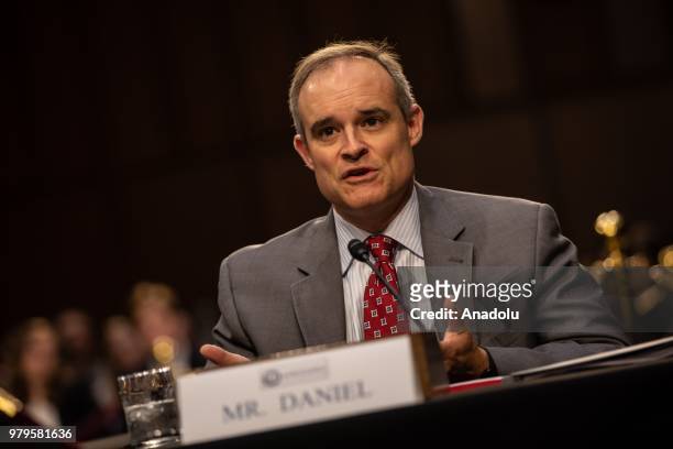 Former White House cybersecurity coordinator Michael Daniel testifies during a hearing on Policy Response to Russian Interference in the 2016 US...