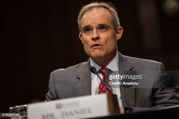 Former White House cybersecurity coordinator Michael Daniel testifies during a hearing on Policy Response to Russian Interference in the 2016 US...