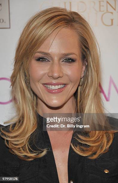 Actress Julie Benz attends the POSHGLAM.COM to benefit children of the night at the Celebrity Vault on March 22, 2010 in Beverly Hills, California.