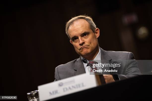 Former White House cybersecurity coordinator Michael Daniel testifies during a hearing on Policy Response to Russian Interference in the 2016 US...